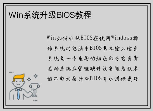 Win系统升级BIOS教程